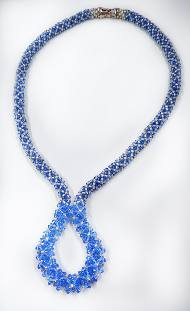 Handmade beaded necklace with Swarovski crystals 